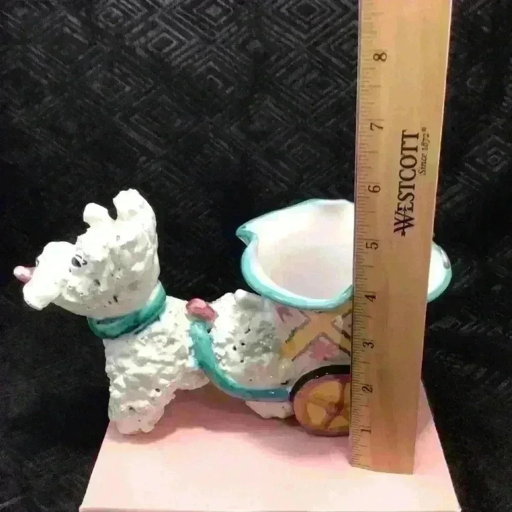 MCM Vintage Poodle Cart Planter Ceramic Made In Italy - Picture 13 of 15